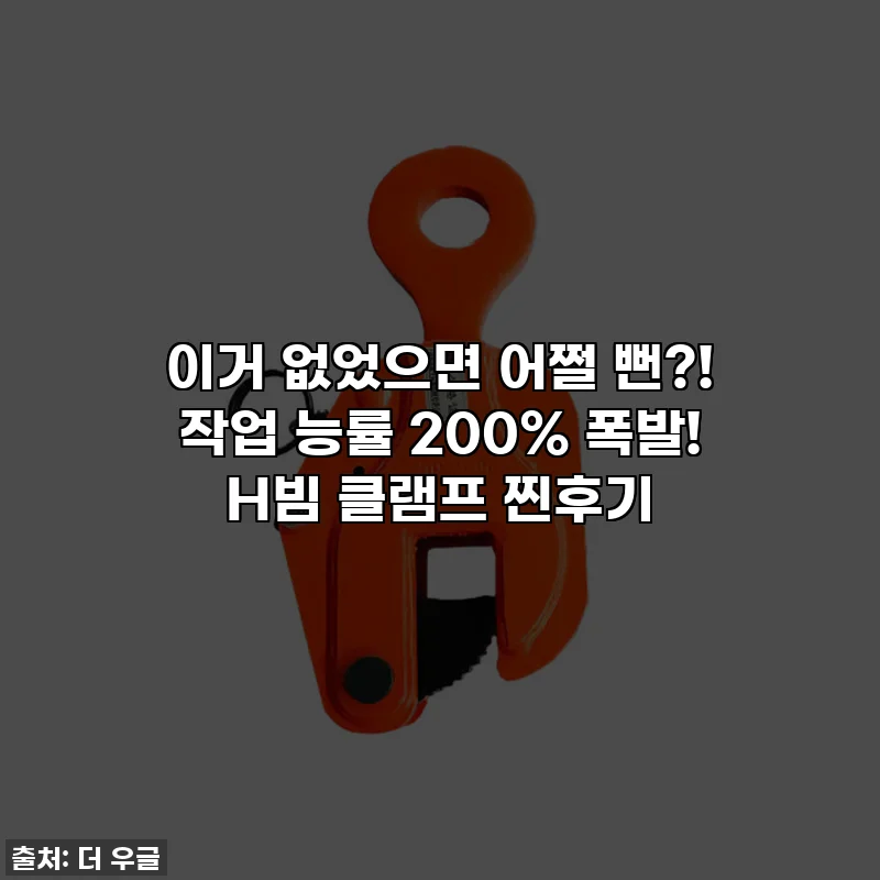 이거 없었으면 어쩔 뻔?! 작업 능률 200% 폭발! H빔 클램프 찐후기