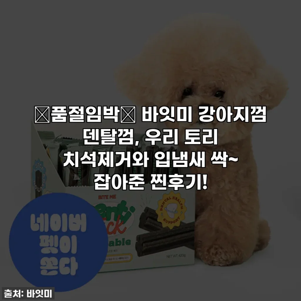 🚨품절임박🚨 바잇미 강아지껌 덴탈껌, 우리 토리 치석제거와 입냄새 싹~ 잡아준 찐후기!