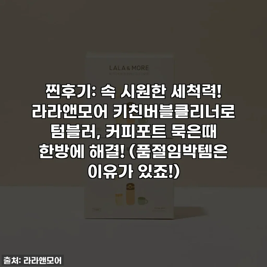 찐후기: 속 시원한 세척력! 라라앤모어 키친버블클리너로 텀블러, 커피포트 묵은때 한방에 해결! (품절임박템은 이유가 있죠!)