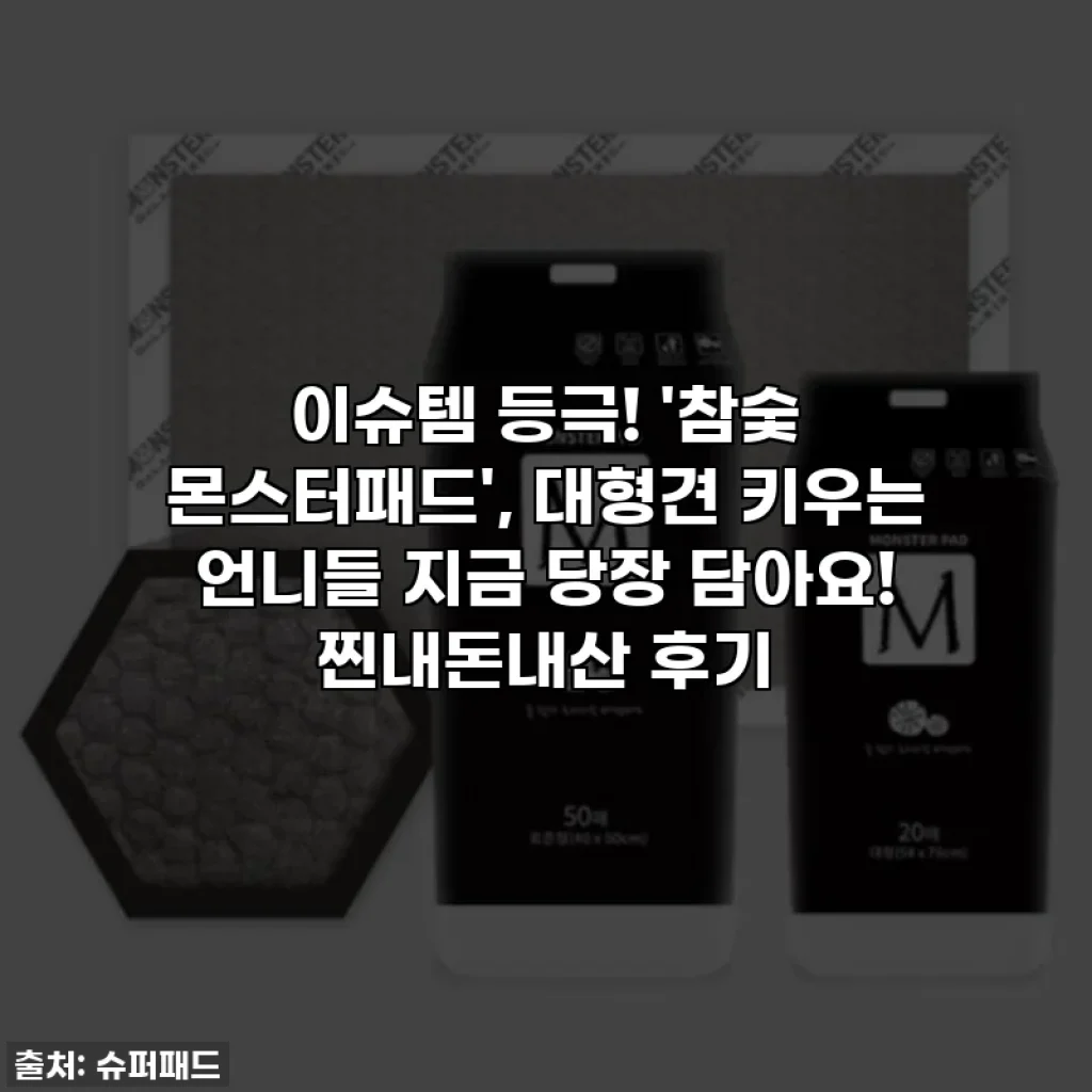이슈템 등극! '참숯 몬스터패드', 대형견 키우는 언니들 지금 당장 담아요! 찐내돈내산 후기
