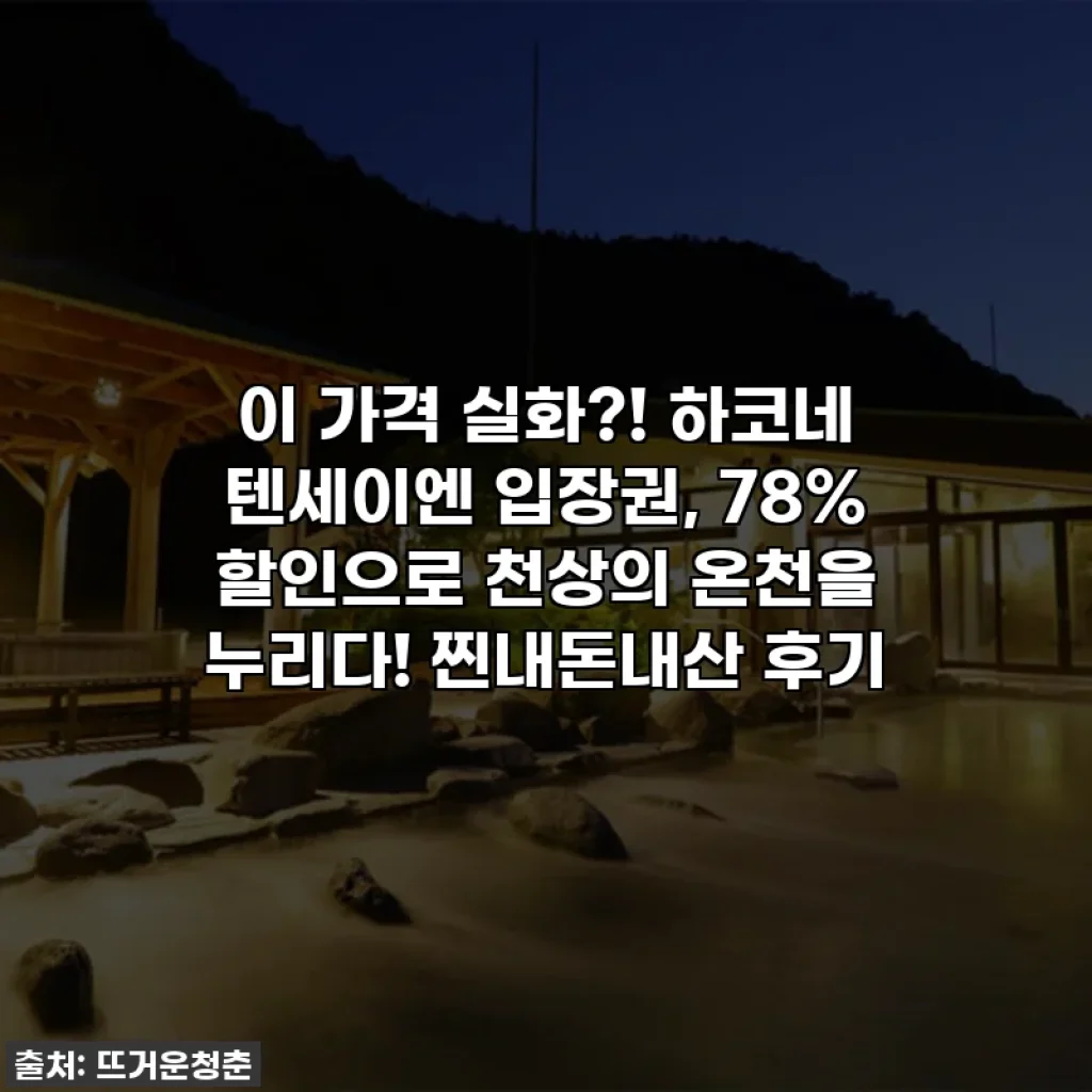 이 가격 실화?! 하코네 텐세이엔 입장권, 78% 할인으로 천상의 온천을 누리다! 찐내돈내산 후기
