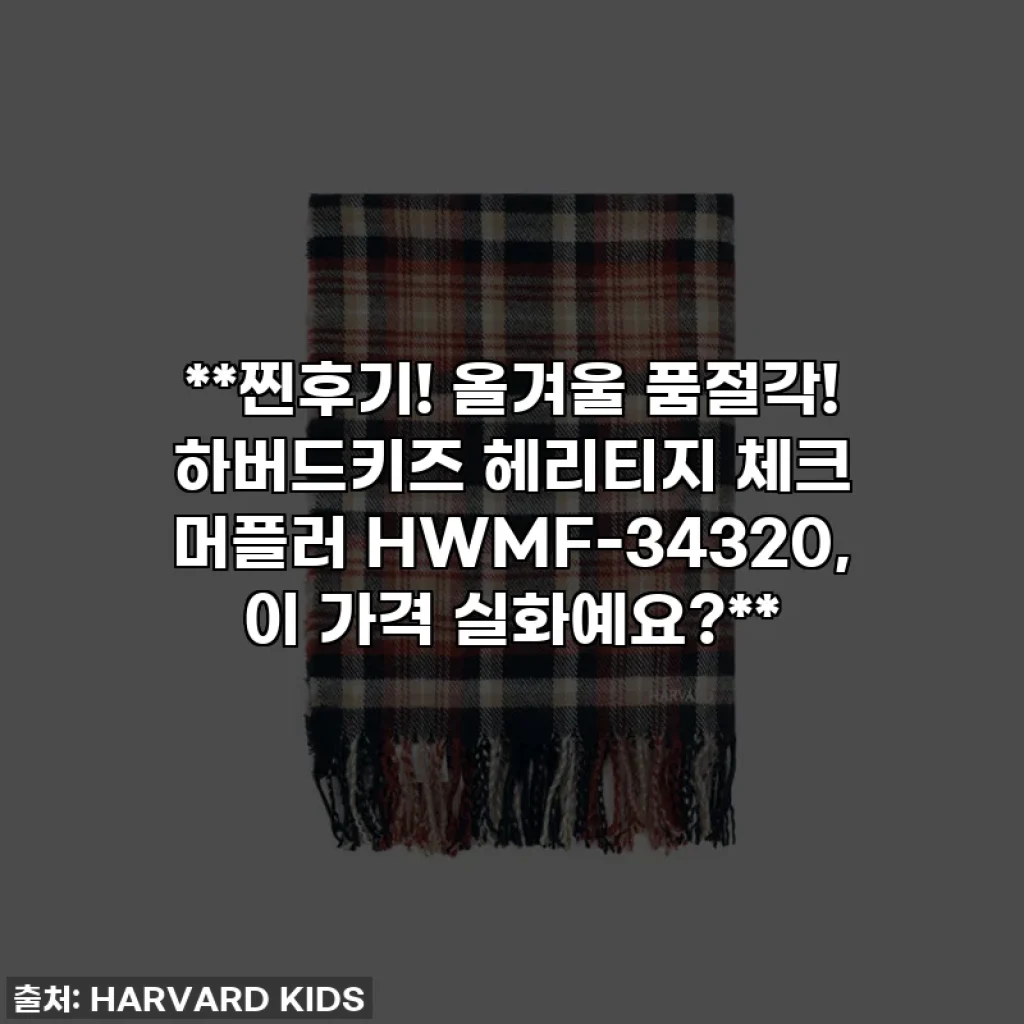 **찐후기! 올겨울 품절각! 하버드키즈 헤리티지 체크 머플러 HWMF-34320, 이 가격 실화예요?**