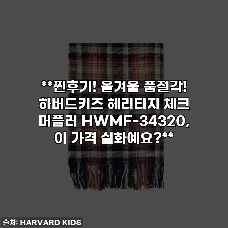 **찐후기! 올겨울 품절각! 하버드키즈 헤리티지 체크 머플러 HWMF-34320, 이 가격 실화예요?**