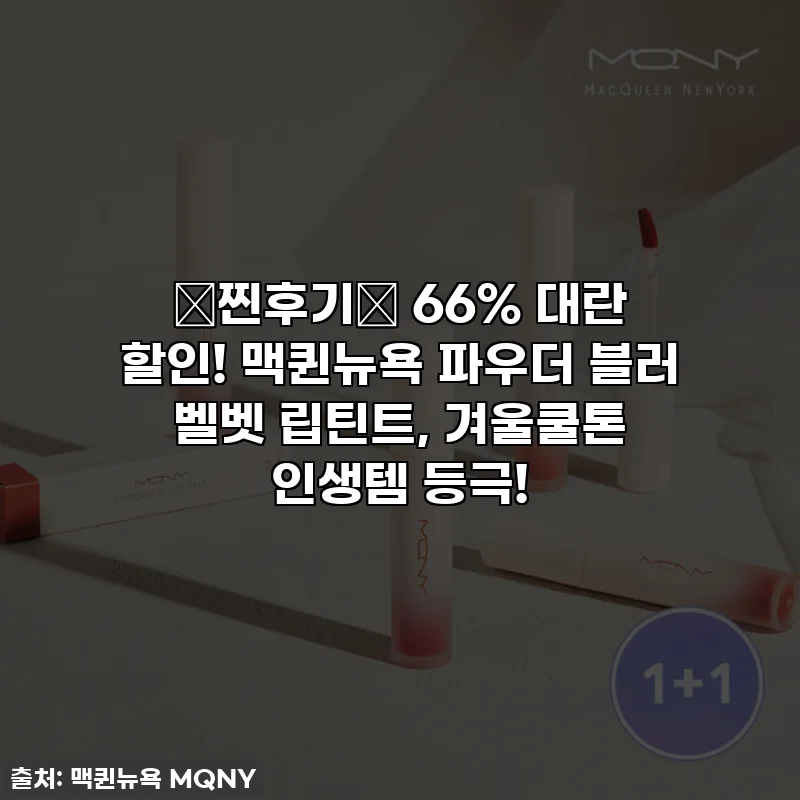 🚨찐후기🚨 66% 대란 할인! 맥퀸뉴욕 파우더 블러 벨벳 립틴트, 겨울쿨톤 인생템 등극!