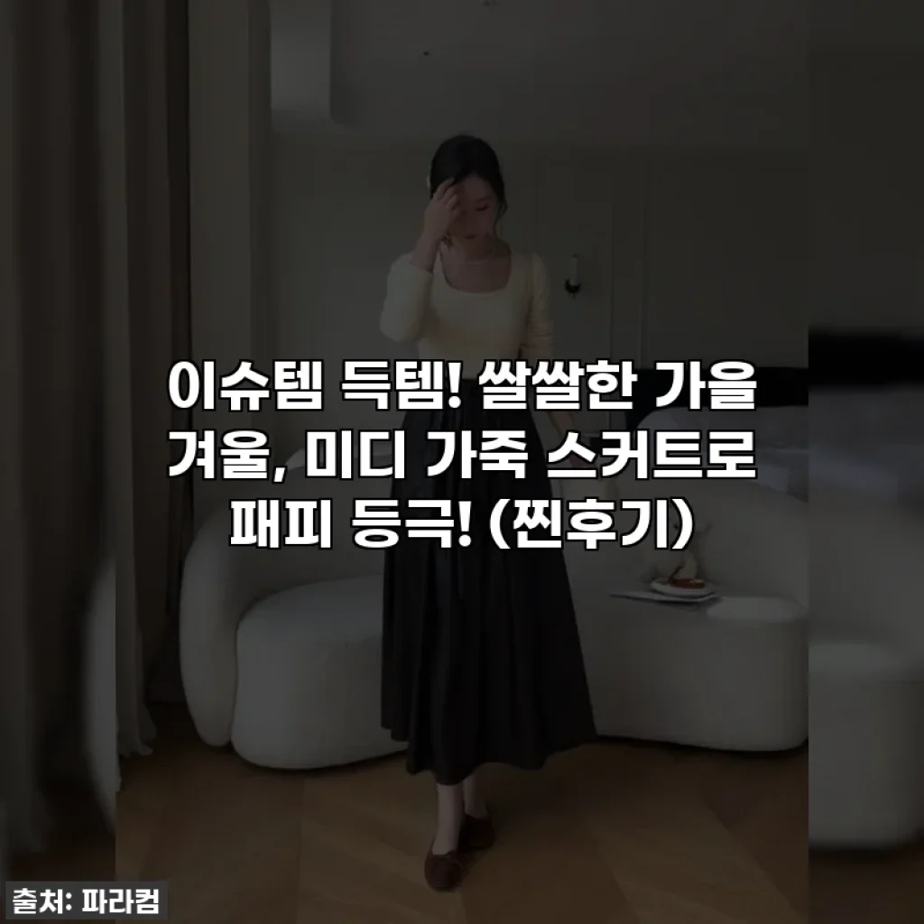 이슈템 득템! 쌀쌀한 가을 겨울, 미디 가죽 스커트로 패피 등극! (찐후기)