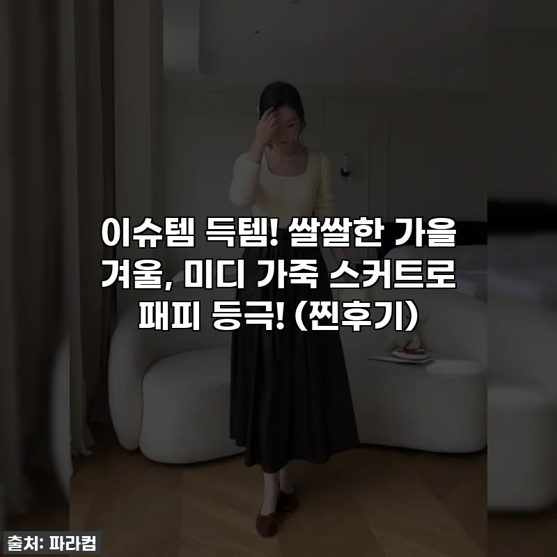 이슈템 득템! 쌀쌀한 가을 겨울, 미디 가죽 스커트로 패피 등극! (찐후기)