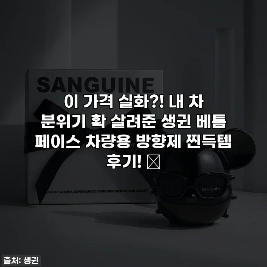 이 가격 실화?! 내 차 분위기 확 살려준 생귄 베톰 페이스 차량용 방향제 찐득템 후기! 💖