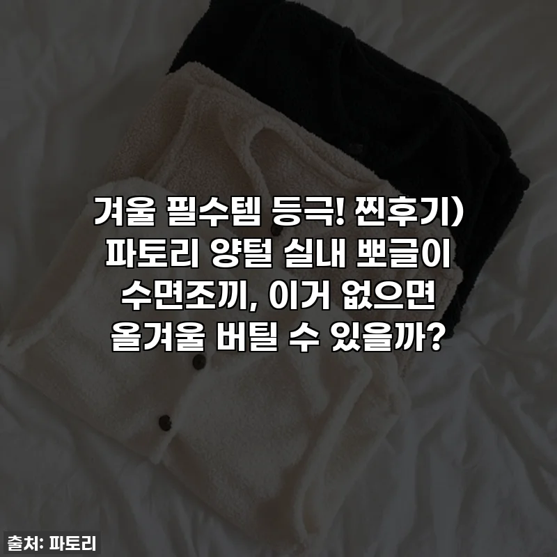 겨울 필수템 등극! 찐후기) 파토리 양털 실내 뽀글이 수면조끼, 이거 없으면 올겨울 버틸 수 있을까?