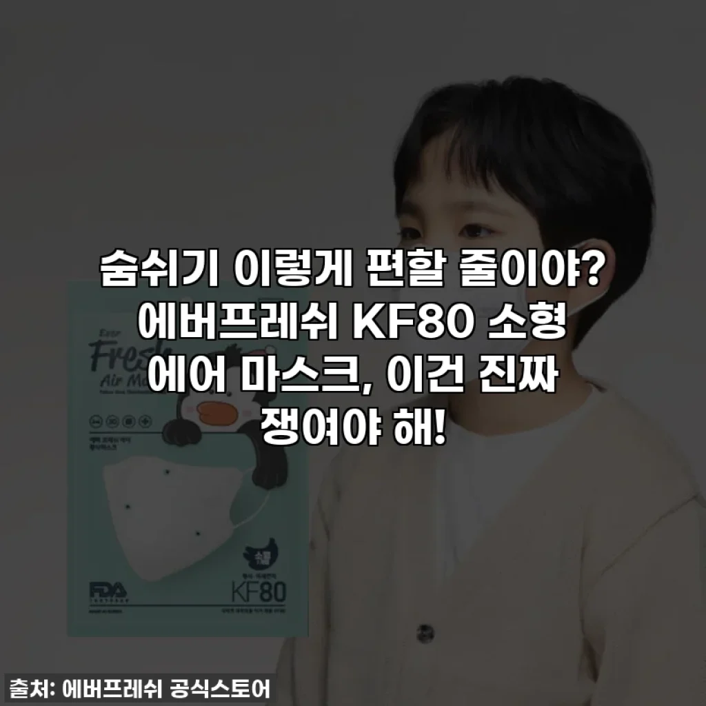 숨쉬기 이렇게 편할 줄이야? 에버프레쉬 KF80 소형 에어 마스크, 이건 진짜 쟁여야 해!