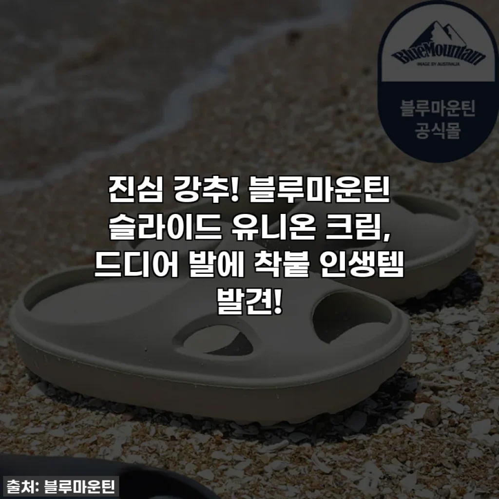 진심 강추! 블루마운틴 슬라이드 유니온 크림, 드디어 발에 착붙 인생템 발견!