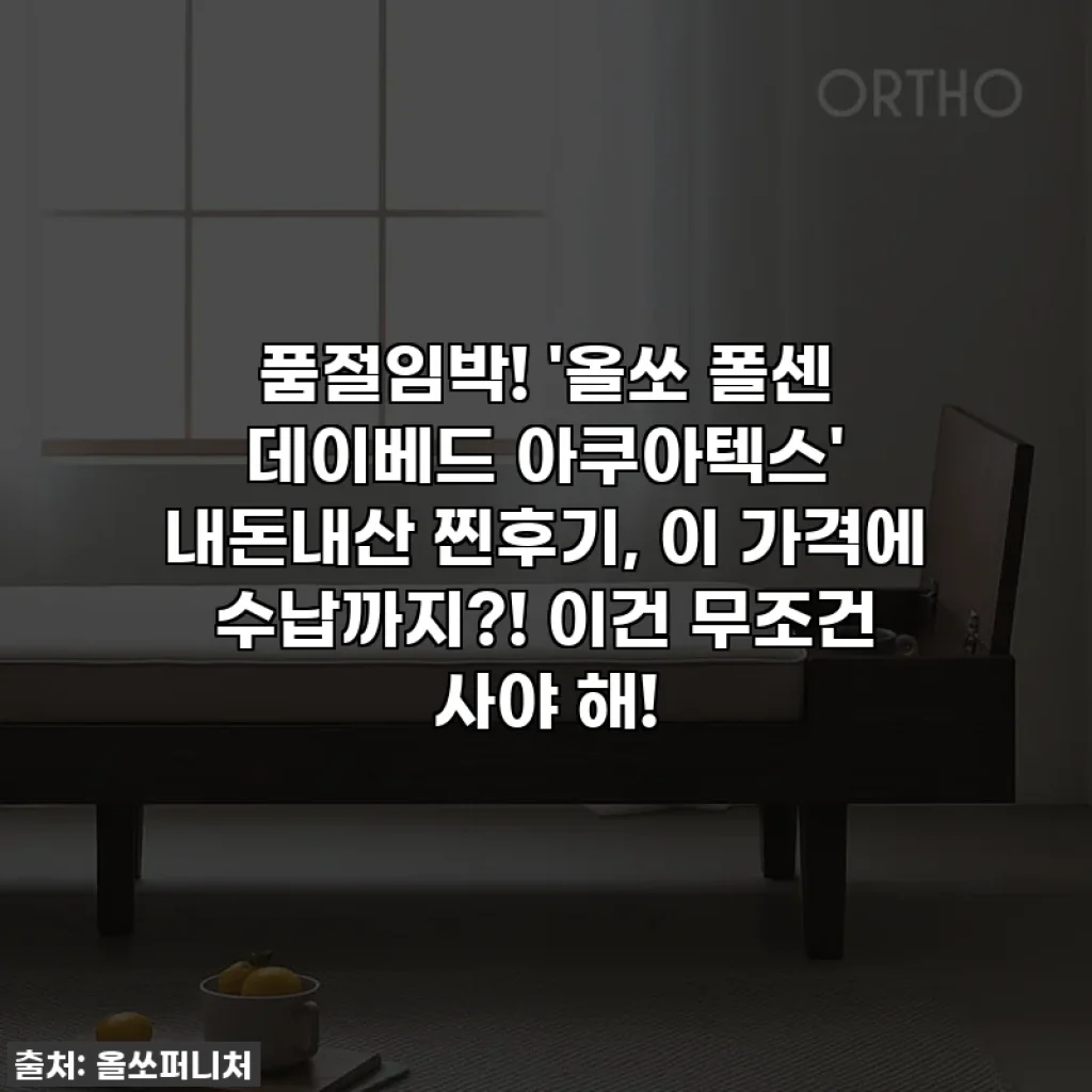 품절임박! '올쏘 폴센 데이베드 아쿠아텍스' 내돈내산 찐후기, 이 가격에 수납까지?! 이건 무조건 사야 해!