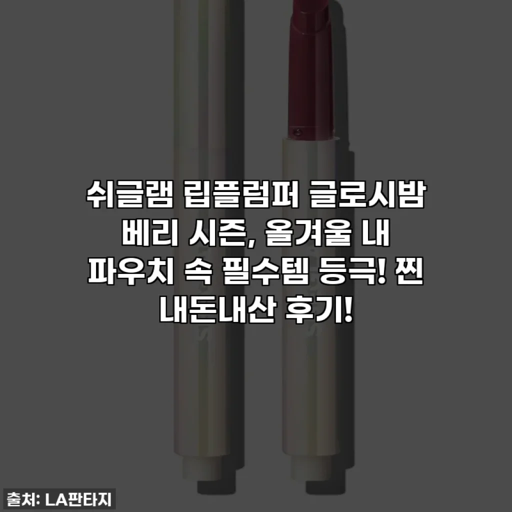 쉬글램 립플럼퍼 글로시밤 베리 시즌, 올겨울 내 파우치 속 필수템 등극! 찐 내돈내산 후기!