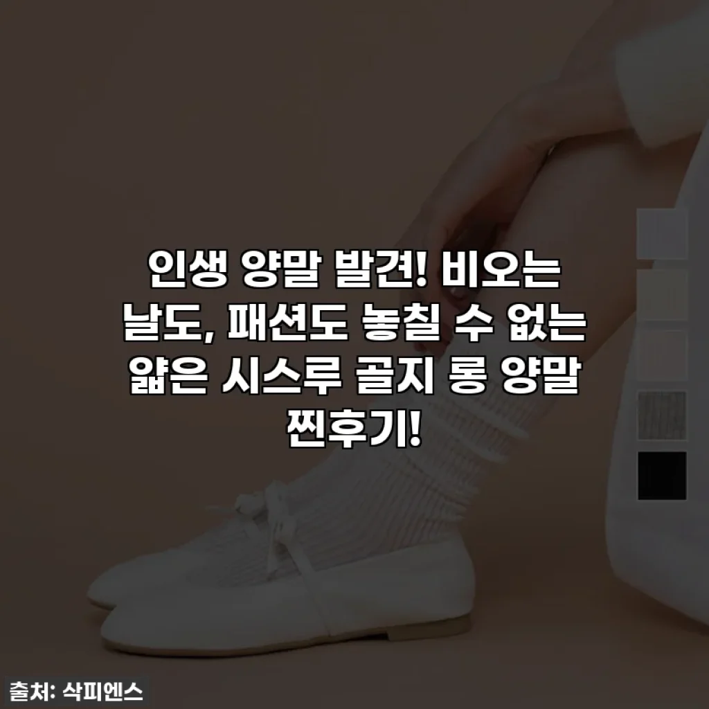 인생 양말 발견! 비오는 날도, 패션도 놓칠 수 없는 얇은 시스루 골지 롱 양말 찐후기!