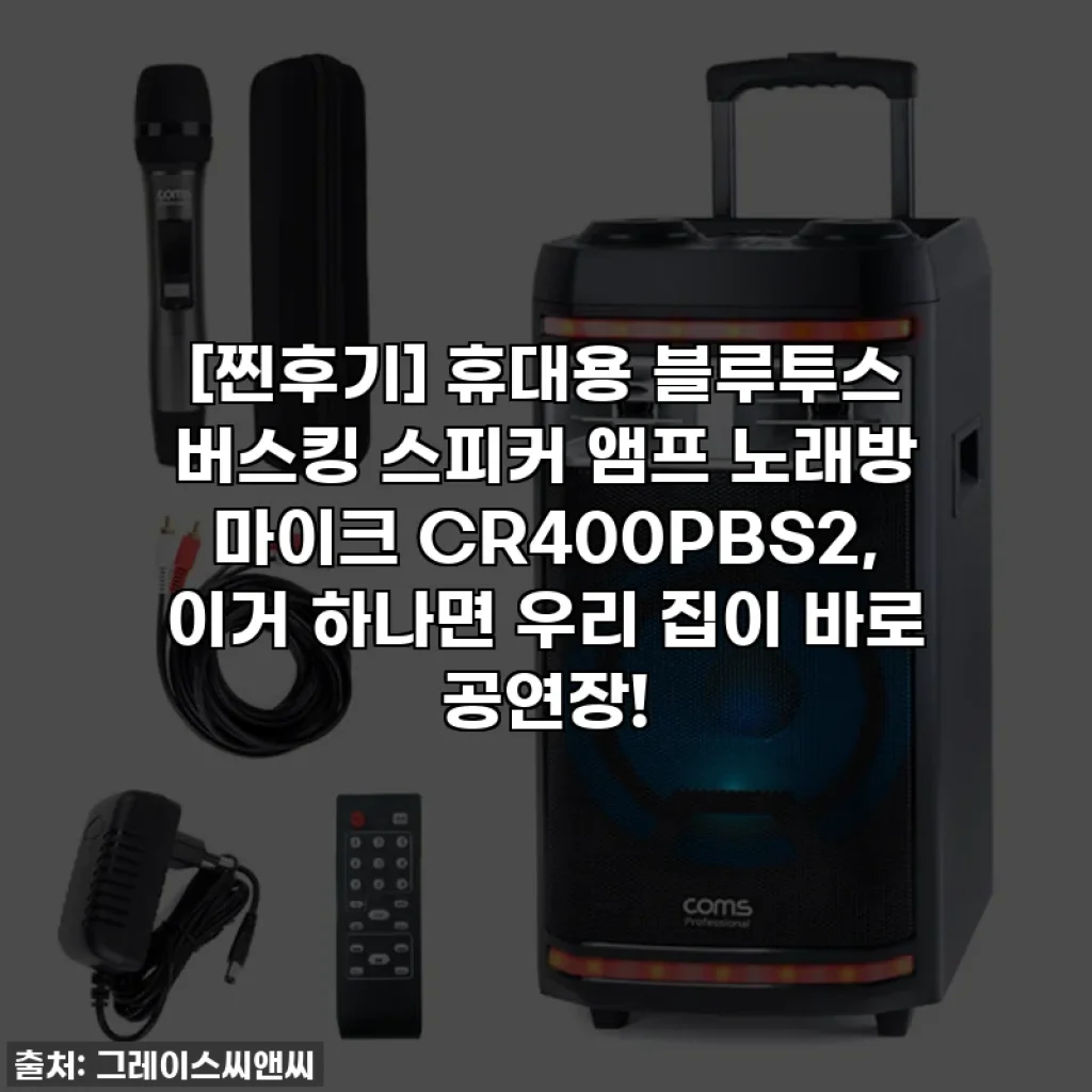 [찐후기] 휴대용 블루투스 버스킹 스피커 앰프 노래방 마이크 CR400PBS2, 이거 하나면 우리 집이 바로 공연장!