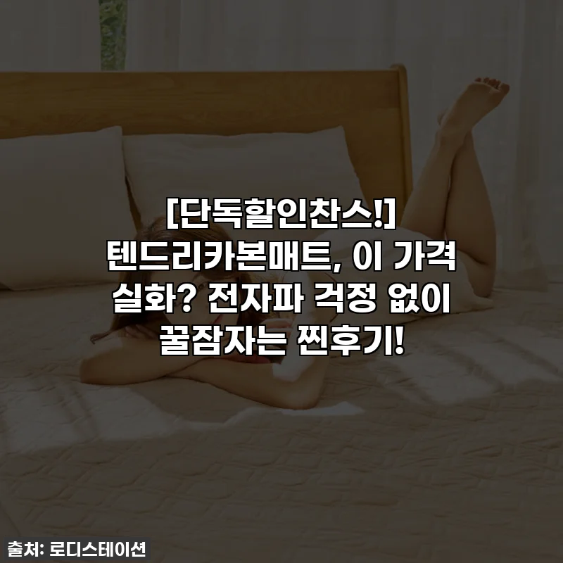 [단독할인찬스!] 텐드리카본매트, 이 가격 실화? 전자파 걱정 없이 꿀잠자는 찐후기!