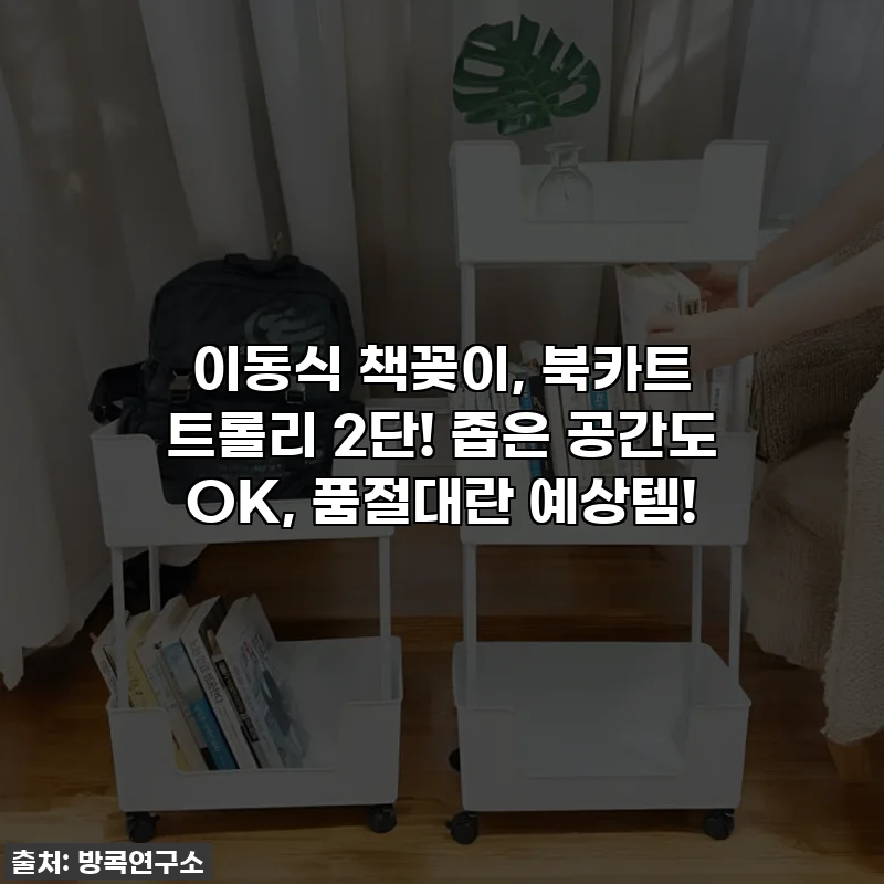 이동식 책꽂이, 북카트 트롤리 2단! 좁은 공간도 OK, 품절대란 예상템!