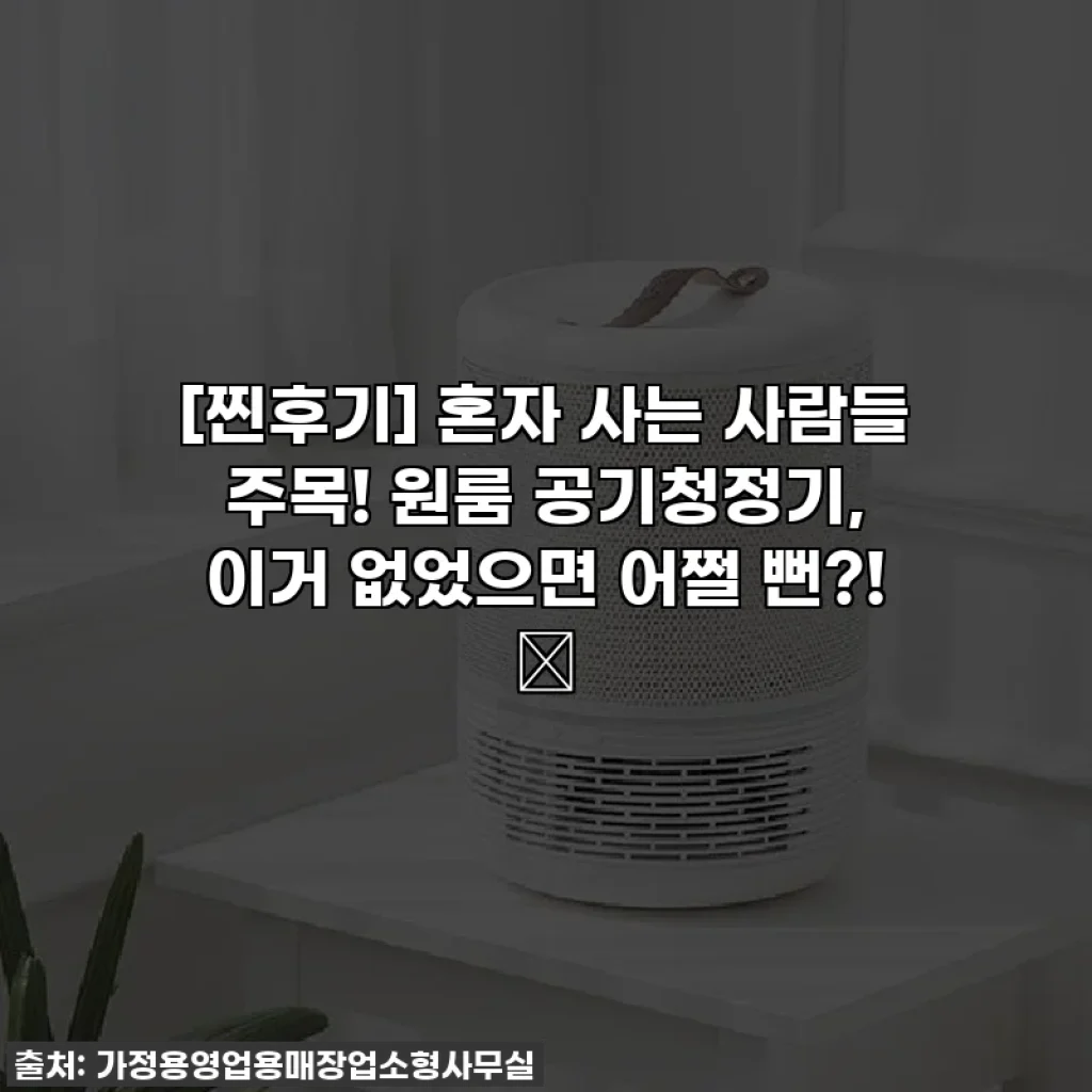 [찐후기] 혼자 사는 사람들 주목! 원룸 공기청정기, 이거 없었으면 어쩔 뻔?! ✨