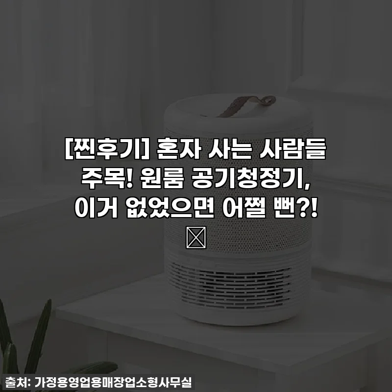 [찐후기] 혼자 사는 사람들 주목! 원룸 공기청정기, 이거 없었으면 어쩔 뻔?! ✨