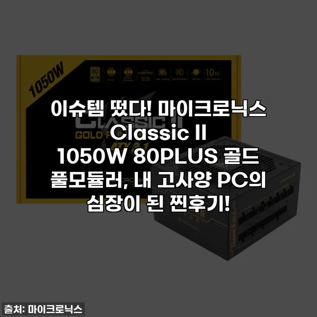 이슈템 떴다! 마이크로닉스 Classic II 1050W 80PLUS 골드 풀모듈러, 내 고사양 PC의 심장이 된 찐후기!