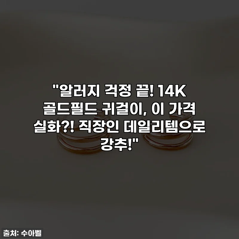 "알러지 걱정 끝! 14K 골드필드 귀걸이, 이 가격 실화?! 직장인 데일리템으로 강추!"
