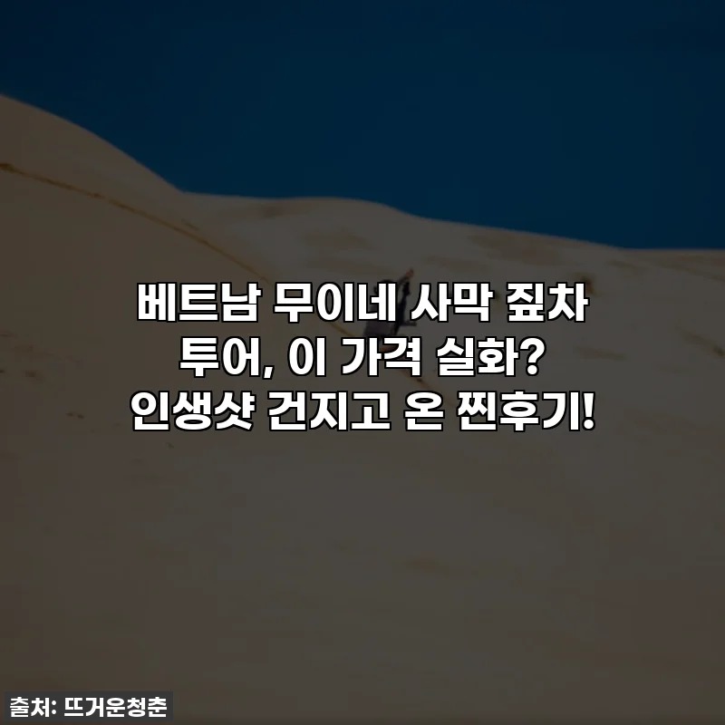 베트남 무이네 사막 짚차 투어, 이 가격 실화? 인생샷 건지고 온 찐후기!