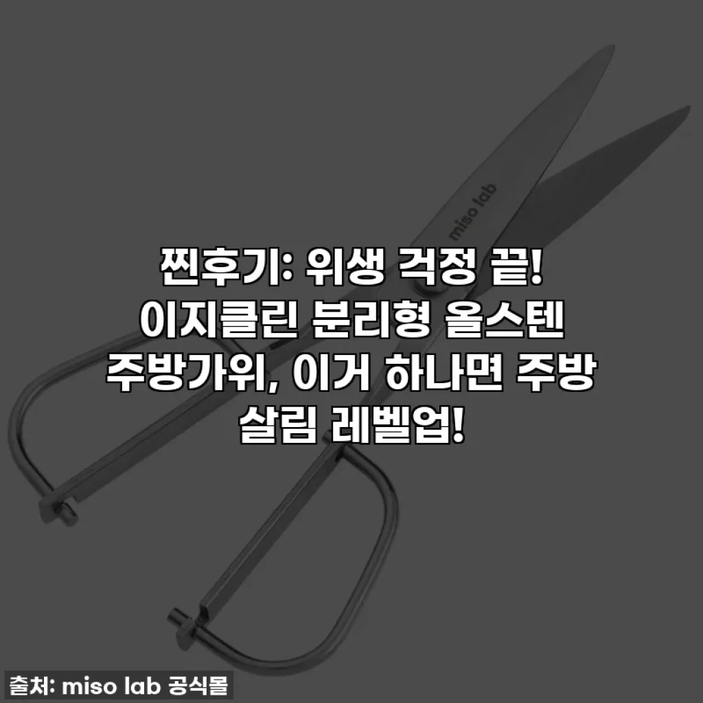 찐후기: 위생 걱정 끝! 이지클린 분리형 올스텐 주방가위, 이거 하나면 주방 살림 레벨업!