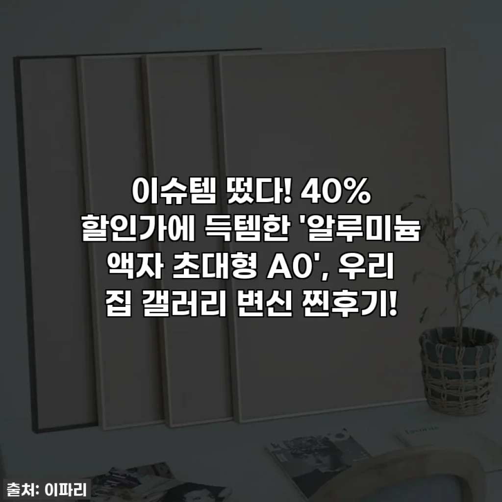 이슈템 떴다! 40% 할인가에 득템한 '알루미늄 액자 초대형 A0', 우리 집 갤러리 변신 찐후기!