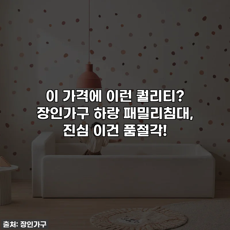 이 가격에 이런 퀄리티? 장인가구 하랑 패밀리침대, 진심 이건 품절각!
