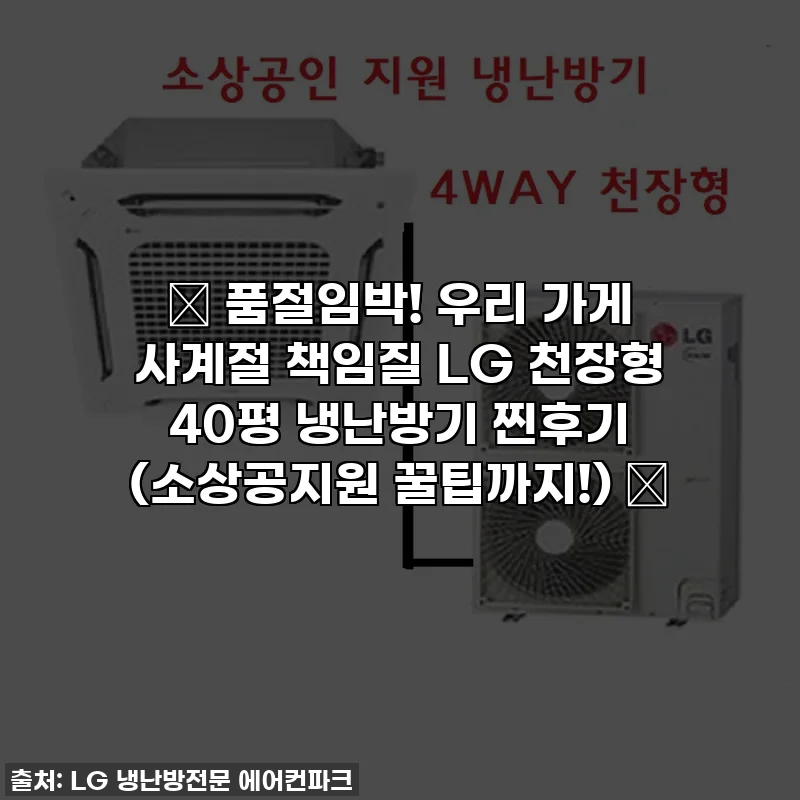 🔥 품절임박! 우리 가게 사계절 책임질 LG 천장형 40평 냉난방기 찐후기 (소상공지원 꿀팁까지!) 🔥