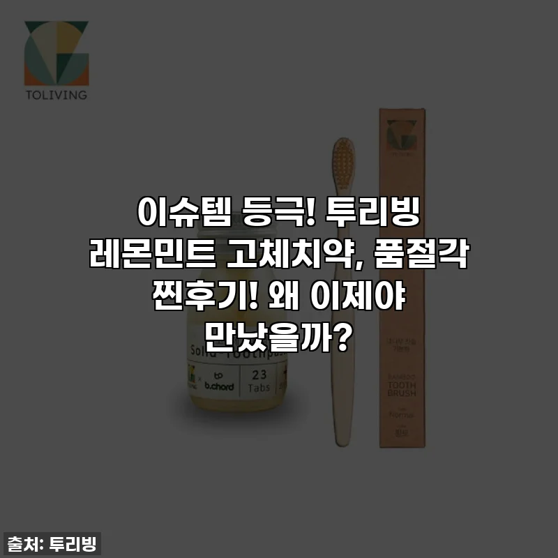 이슈템 등극! 투리빙 레몬민트 고체치약, 품절각 찐후기! 왜 이제야 만났을까?