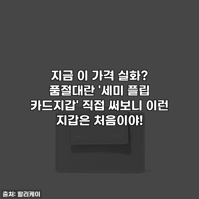 지금 이 가격 실화? 품절대란 '세미 플립 카드지갑' 직접 써보니 이런 지갑은 처음이야!