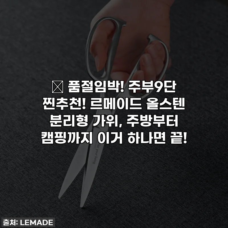 🔥 품절임박! 주부9단 찐추천! 르메이드 올스텐 분리형 가위, 주방부터 캠핑까지 이거 하나면 끝!