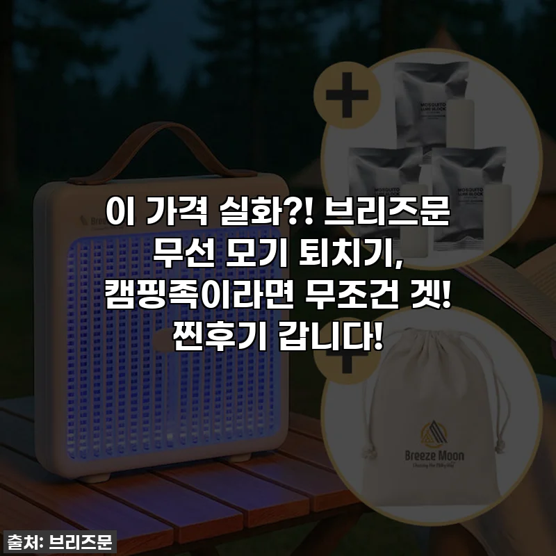 이 가격 실화?! 브리즈문 무선 모기 퇴치기, 캠핑족이라면 무조건 겟! 찐후기 갑니다!