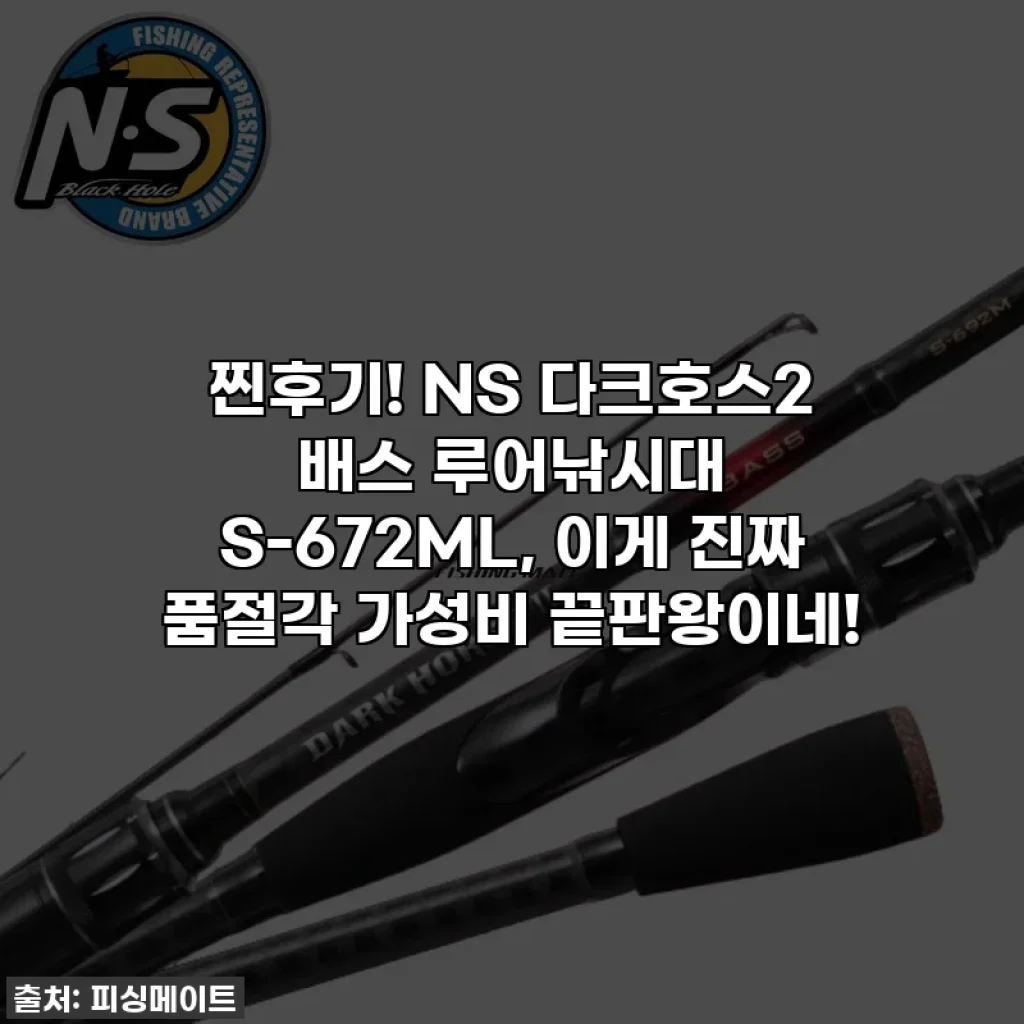 찐후기! NS 다크호스2 배스 루어낚시대 S-672ML, 이게 진짜 품절각 가성비 끝판왕이네!