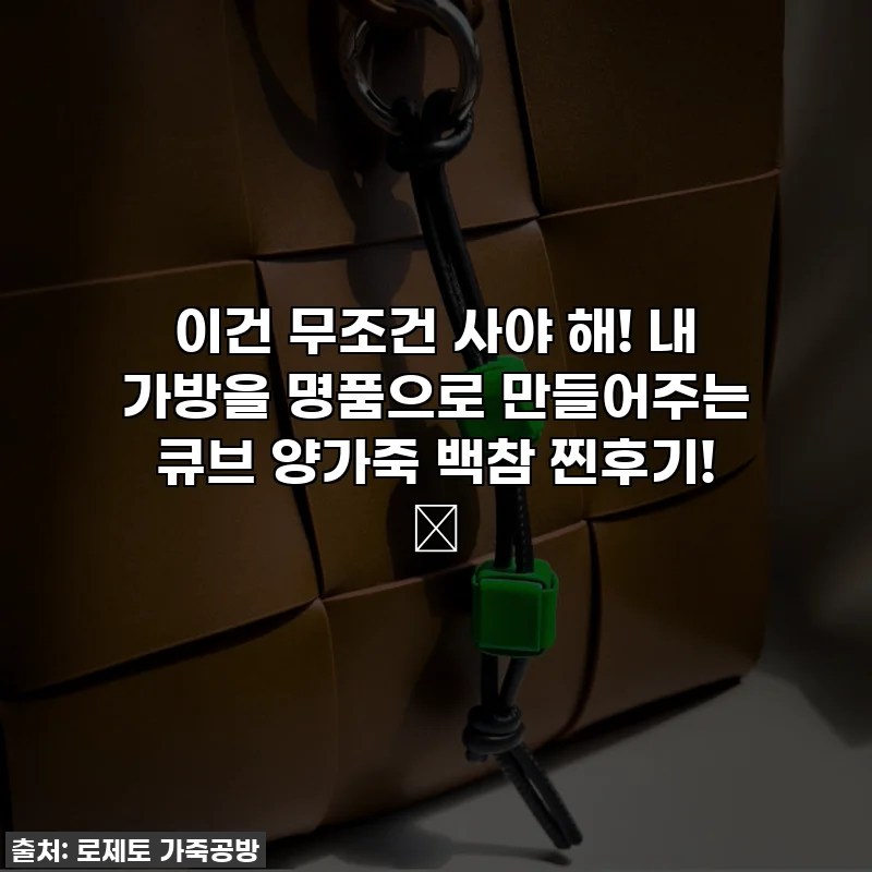 이건 무조건 사야 해! 내 가방을 명품으로 만들어주는 큐브 양가죽 백참 찐후기! ✨