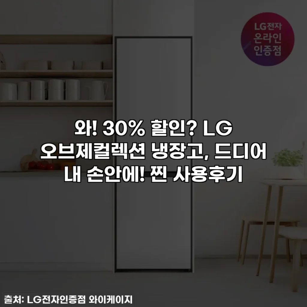 와! 30% 할인? LG 오브제컬렉션 냉장고, 드디어 내 손안에! 찐 사용후기