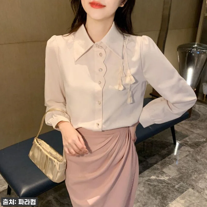 여성 쉬폰 블라우스 가을 루즈핏 플라 관련 이미지 1