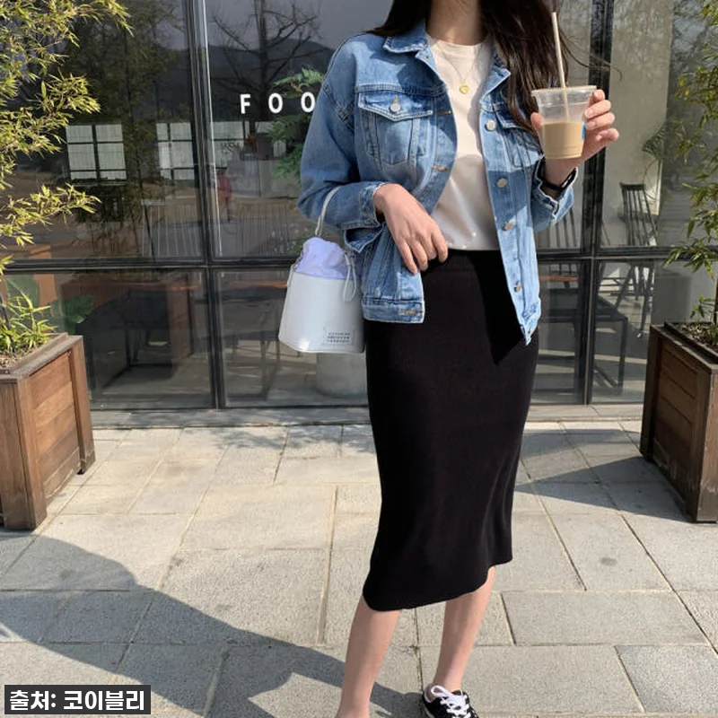 오버핏 프리미엄 연청 데님 자켓 여성 관련 이미지 2