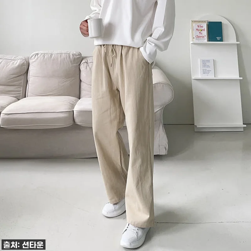 1+1 남자와이드팬츠 밴딩 통큰바지 관련 이미지 2