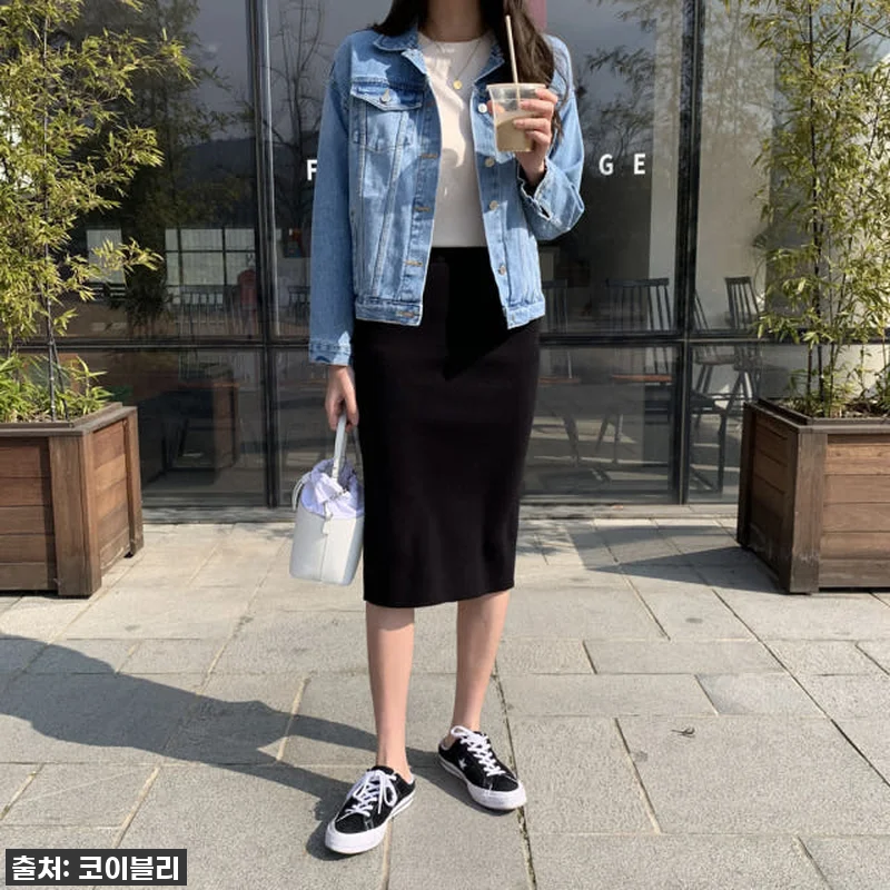 오버핏 프리미엄 연청 데님 자켓 여성 관련 이미지 4