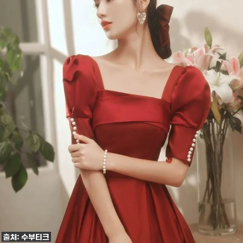 품절대란템! 새틴 반팔 진주 브라이덜 관련 이미지 4