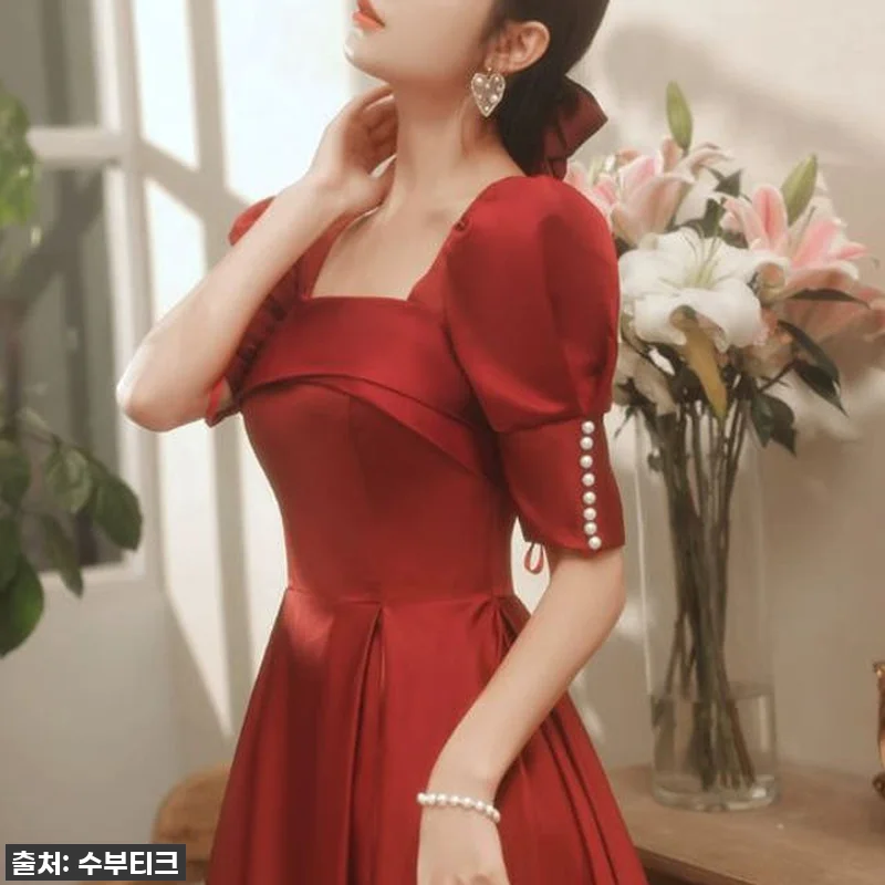 품절대란템! 새틴 반팔 진주 브라이덜 관련 이미지 5