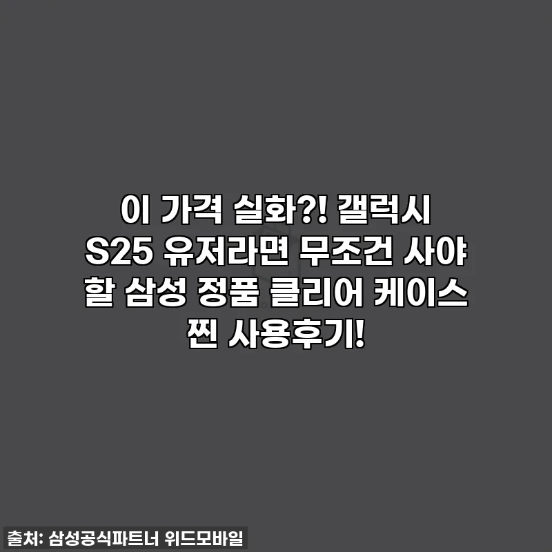 이 가격 실화?! 갤럭시 S25 유저라면 무조건 사야 할 삼성 정품 클리어 케이스 찐 사용후기!