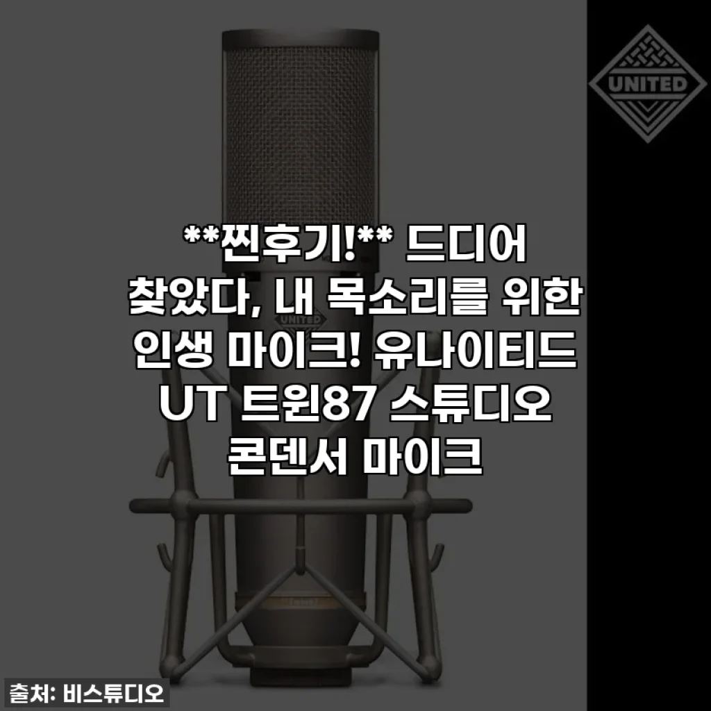 **찐후기!** 드디어 찾았다, 내 목소리를 위한 인생 마이크! 유나이티드 UT 트윈87 스튜디오 콘덴서 마이크