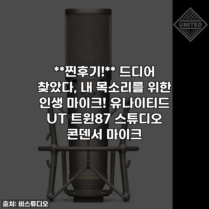 **찐후기!** 드디어 찾았다, 내 목소리를 위한 인생 마이크! 유나이티드 UT 트윈87 스튜디오 콘덴서 마이크