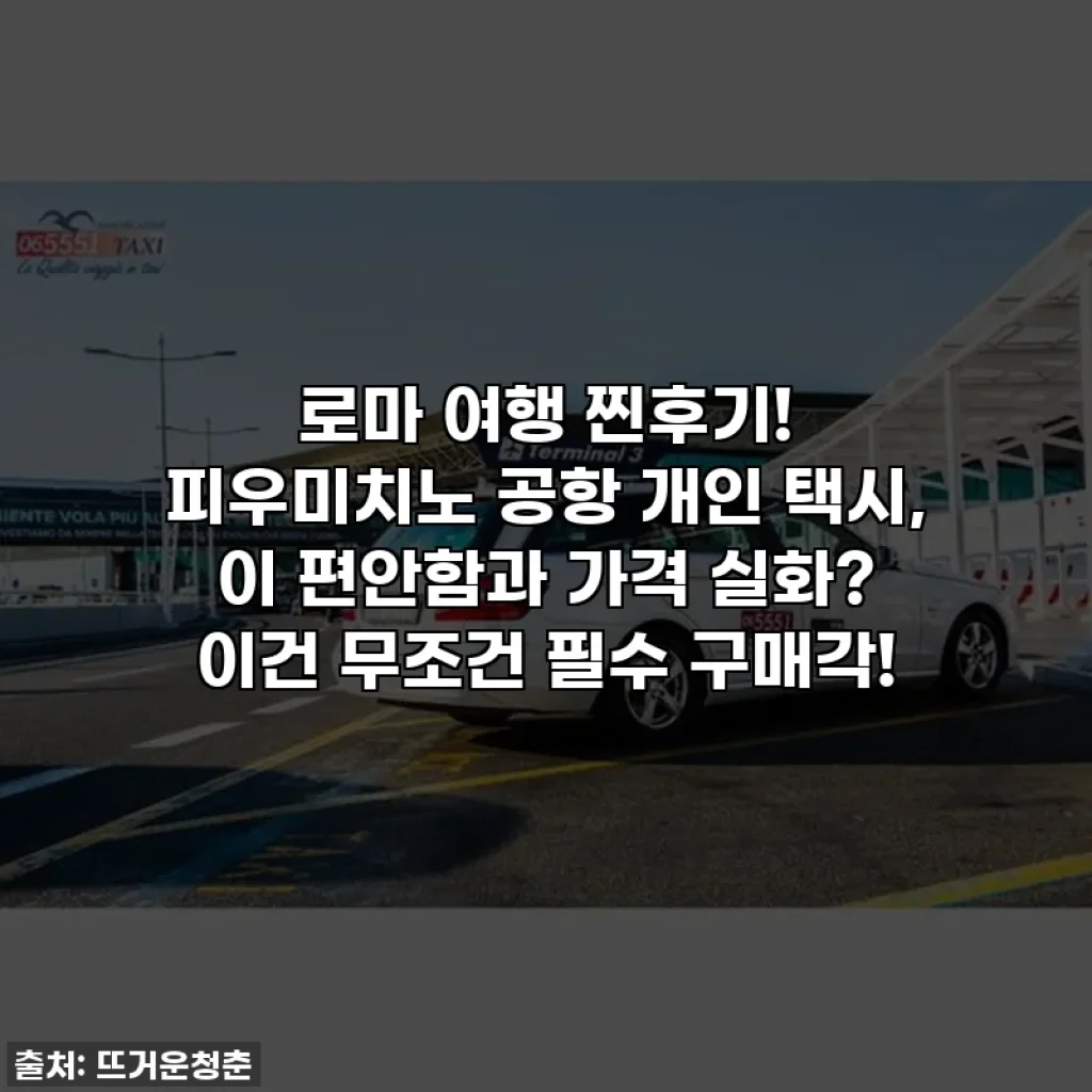 로마 여행 찐후기! 피우미치노 공항 개인 택시, 이 편안함과 가격 실화? 이건 무조건 필수 구매각!
