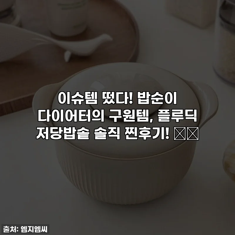 이슈템 떴다! 밥순이 다이어터의 구원템, 플루딕 저당밥솥 솔직 찐후기! 🍚✨