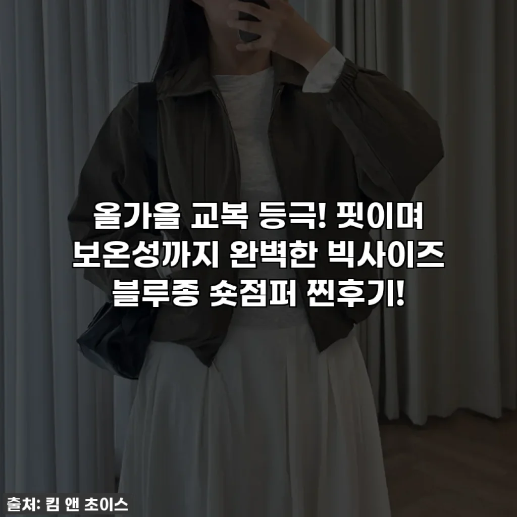 올가을 교복 등극! 핏이며 보온성까지 완벽한 빅사이즈 블루종 숏점퍼 찐후기!