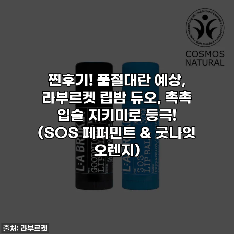 찐후기! 품절대란 예상, 라부르켓 립밤 듀오, 촉촉 입술 지키미로 등극! (SOS 페퍼민트 & 굿나잇 오렌지)