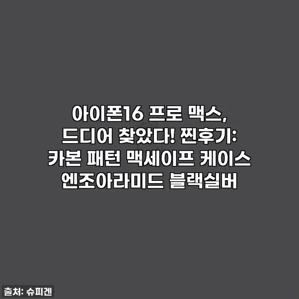아이폰16 프로 맥스, 드디어 찾았다! 찐후기: 카본 패턴 맥세이프 케이스 엔조아라미드 블랙실버